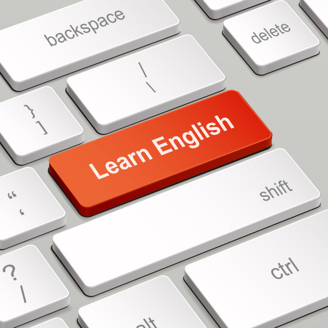 message on keyboard enter key, for learning English concepts